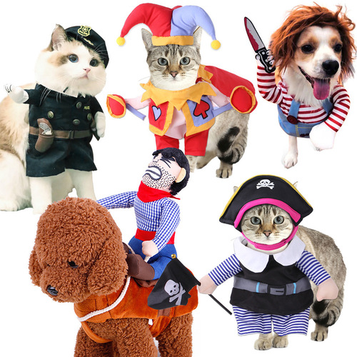 Summary of pet cowboy riding transformation costumes, pet supplies and costumes, cospaly, Halloween dog clothes