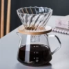 600 ml алмазный кофейник (с делениями), большая воронка, бамбуковая подставка, в поролоновой упаковке