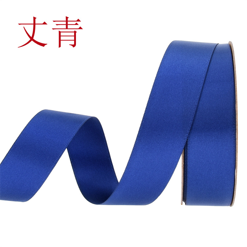 Transfronterizo 2.5 cinta de poliéster de cifrado doble cara cinta de seda mate vestido de boda decoración regalo de flores embalaje cinta forjada 25m