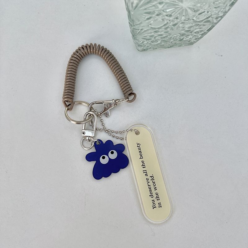 Lindo pequeño monstruo de lana de acrílico llavero de dibujos animados chica corazón mochila colgante anti-perdida cuerda de Primavera al por mayor