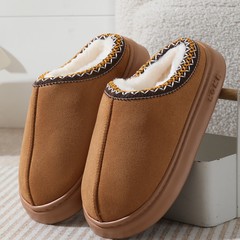 秋と冬のクロスボーダー大きいサイズレースエスニックスタイルファッショナブルな男性と女性のカップル屋内ベルベット暖かい厚底綿スリッパ