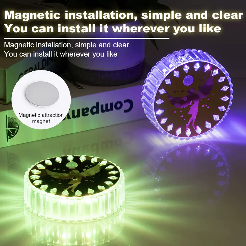 跨境智能充电人体感应小夜灯16色氛围灯客厅磁吸福字灯楼梯壁灯