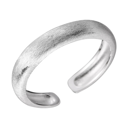 Saiina 925 sterling silver brushed frosted ring for women simple open ring ring versatile basic glossy surface