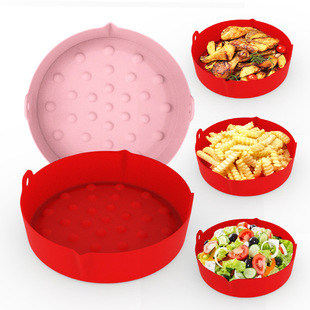 Cross-Border Foldable Air Fryer Special Pad Silicone Baking Pan Tray Multi-Functional Silicone Barbecue Mat with High Temperature Resistance