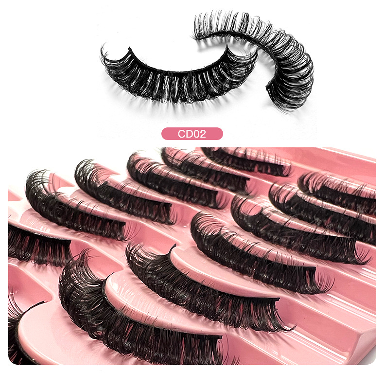 20g Weight False Eyelashes Makeup Tools Types 10 Pairs Quantity Imitation Mink Material Geometric Pattern Fashion Style Fashion Geometric Imitation Mink False Eyelashes 10 Pairs 6