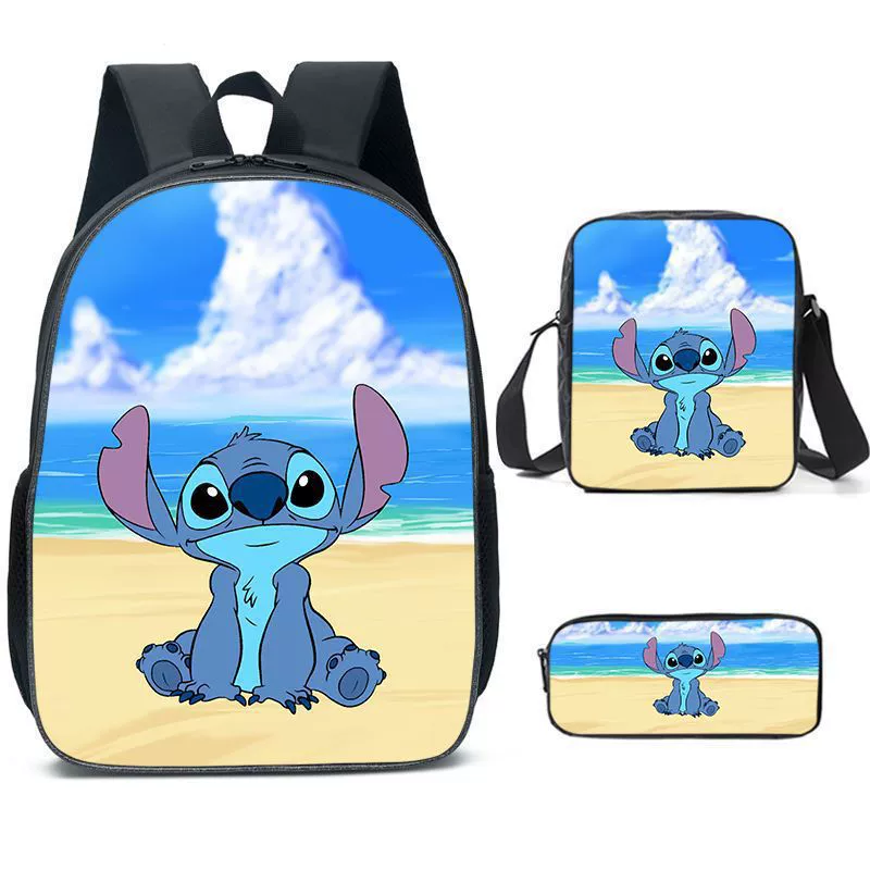 Cartoon backpack 3‑piece set — backpack, shoulder bag and pencil case, multistyle options