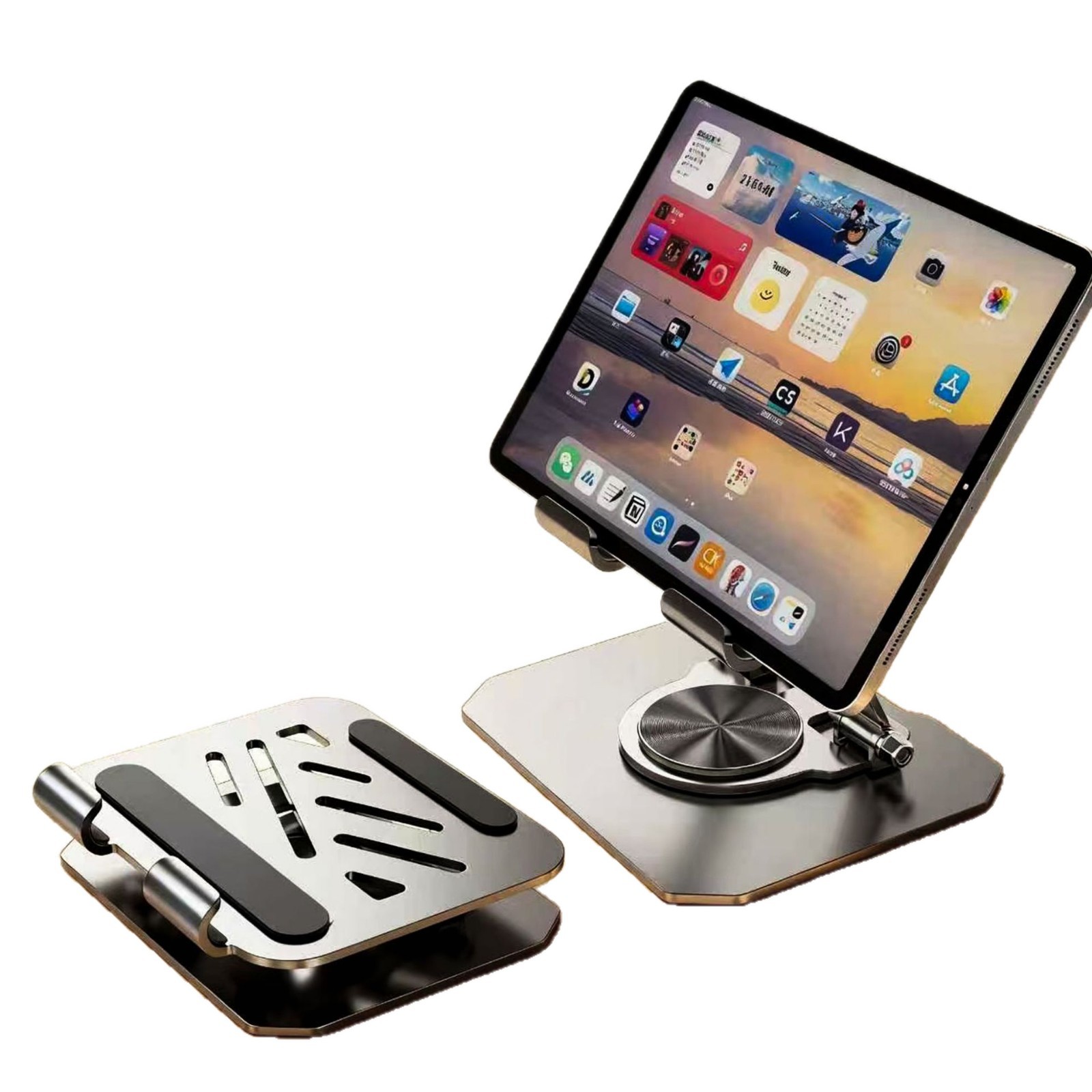 Rotating tablet universal phone holder, table folding handheld support frame 5