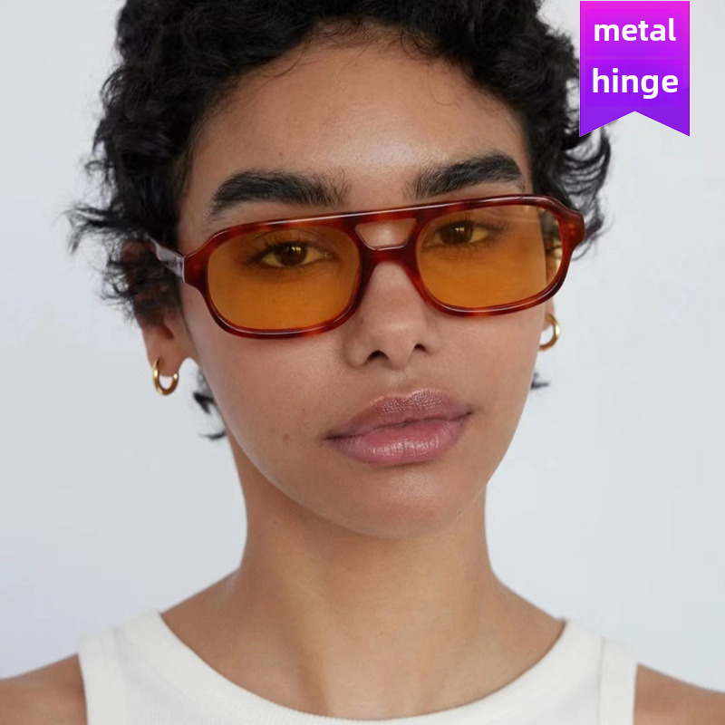 European and American double beam small frame sunglasses 2023 new all-match sunglasses fashion retro sunglasses Internet celebrity same style for wome_voghion.com