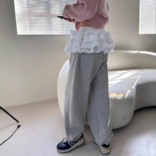 秋冬加绒！韩国东大门蛋糕裙假两件卫裤休闲裤长裤运动裤日系可爱