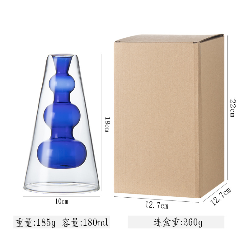 Florero de vidrio creativo, decoración del hogar, sala de estar, mesa de comedor, habitación modelo, decoración suave, arreglo floral, jarrón hidropónico