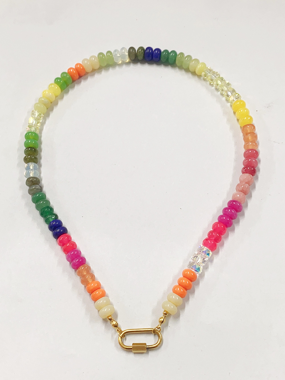 200g Weight Necklace Classification 304 Stainless Steel Chain Material 1 Piece Quantity Casual Occasion natural stone Material Geometric Pattern Women's Gender Sweet Style Beaded Craft 1 Piece Sweet Geometric Natural Stone 304 Stainless Steel Necklace 4