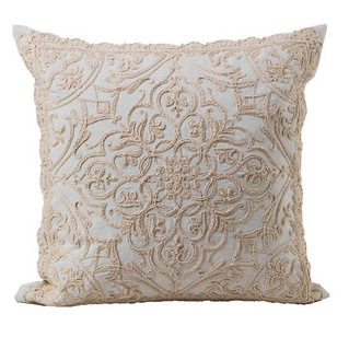 北欧ins抱枕棉绳盘带绣花抱枕套线刺绣沙发靠垫汽车靠枕