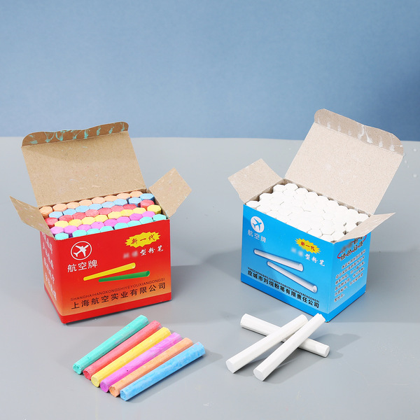 Hexagonal children's erasable white chalk dust-free