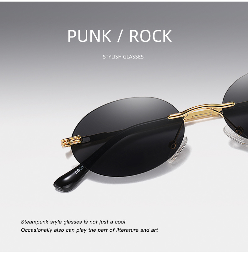 40g Weight Frameless Glasses Structure Sunglasses Classification Ac, UV400 Protection Lens Material Oval Frame Glasses Style Outdoor, Travel Occasion Solid Color Pattern All Seasons Season Unisex Gender Simple Style, Classic Style Style Simple Style Classic Style Solid Color Ac UV400 Protection Oval Frame Frameless Women's Sunglasses 3