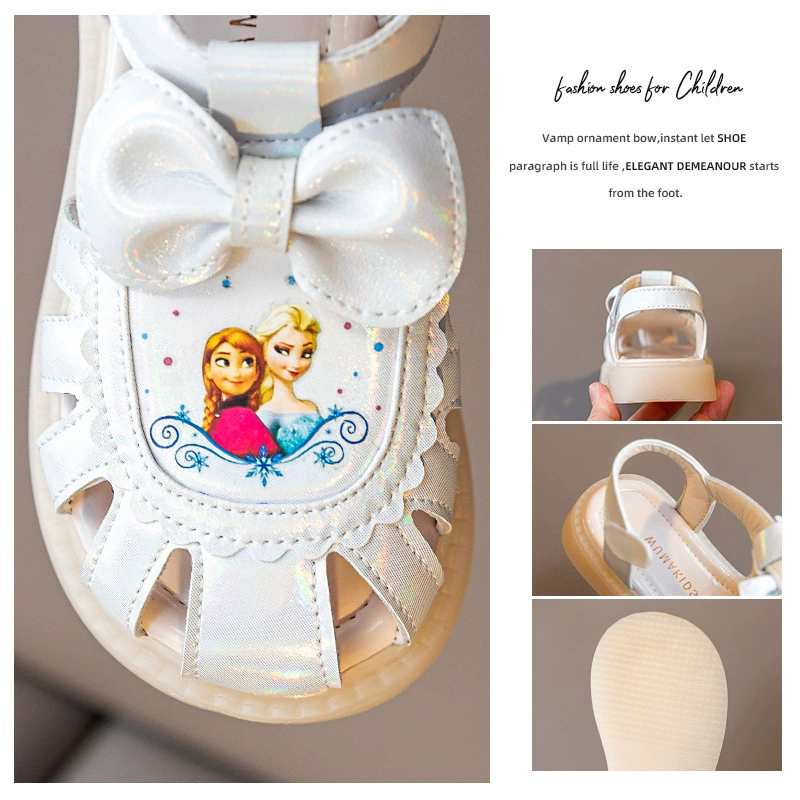 Children's summer footwear for princess, sandals, genuine leather, 2023 collection, soft sole