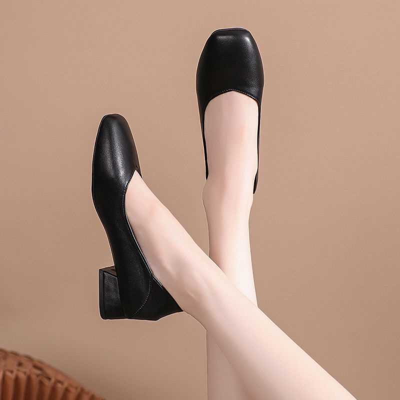 F2 블랙 스퀘어 헤드 힐 높이 3cm