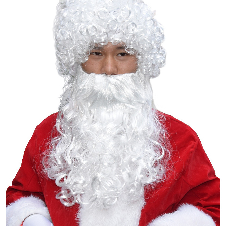 Santa Claus transfronterizo disfraz prop peluca barba Santa Claus disfraz con peluca barba falsa al por mayor
