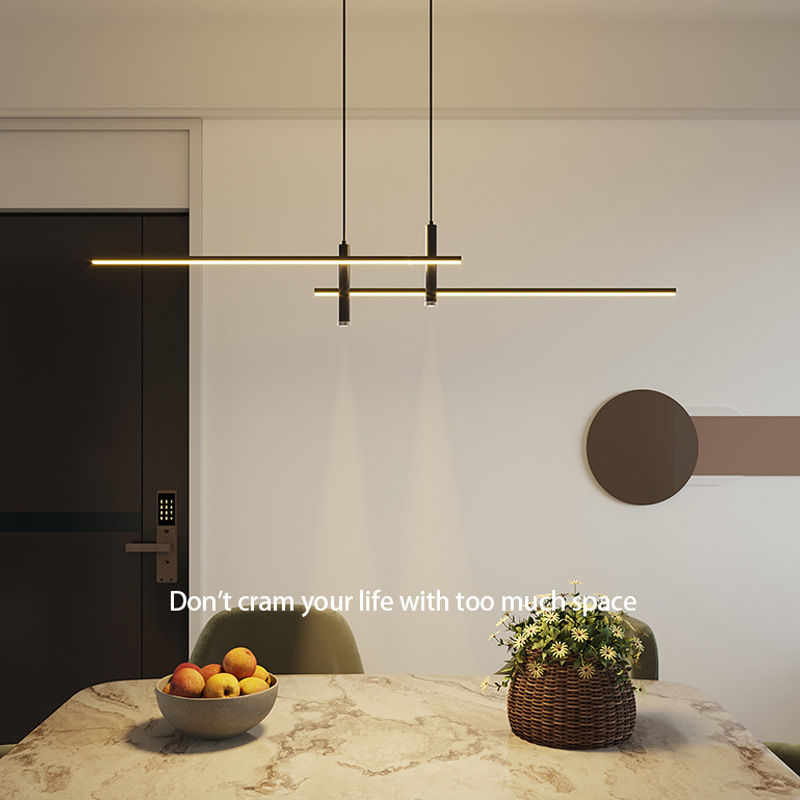 Minimalista una palabra lámpara de comedor lujoso postmoderno estudio creativo diseñador de oficina barra de mesa de comedor lámpara larga