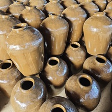 土陶酒坛子耐用土陶酒缸家用密封黄釉泡菜坛土陶酒坛通用日用餐厨