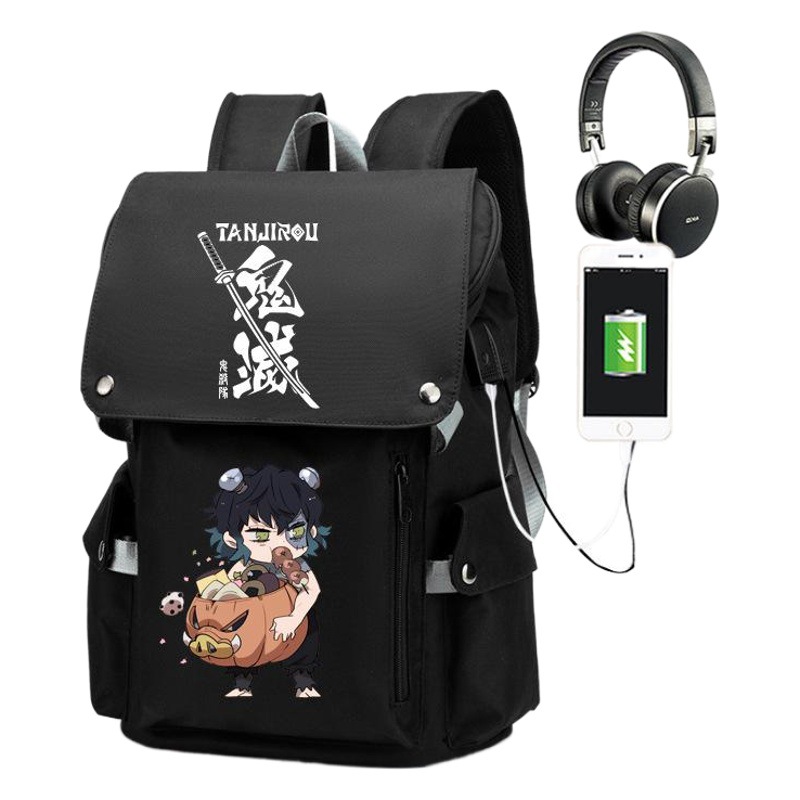 Anime periférico Ghost Blade carbón Zhilang Junior High School mochila antirrobo mochila Oxford tela resistente al desgaste bolso de los hombres