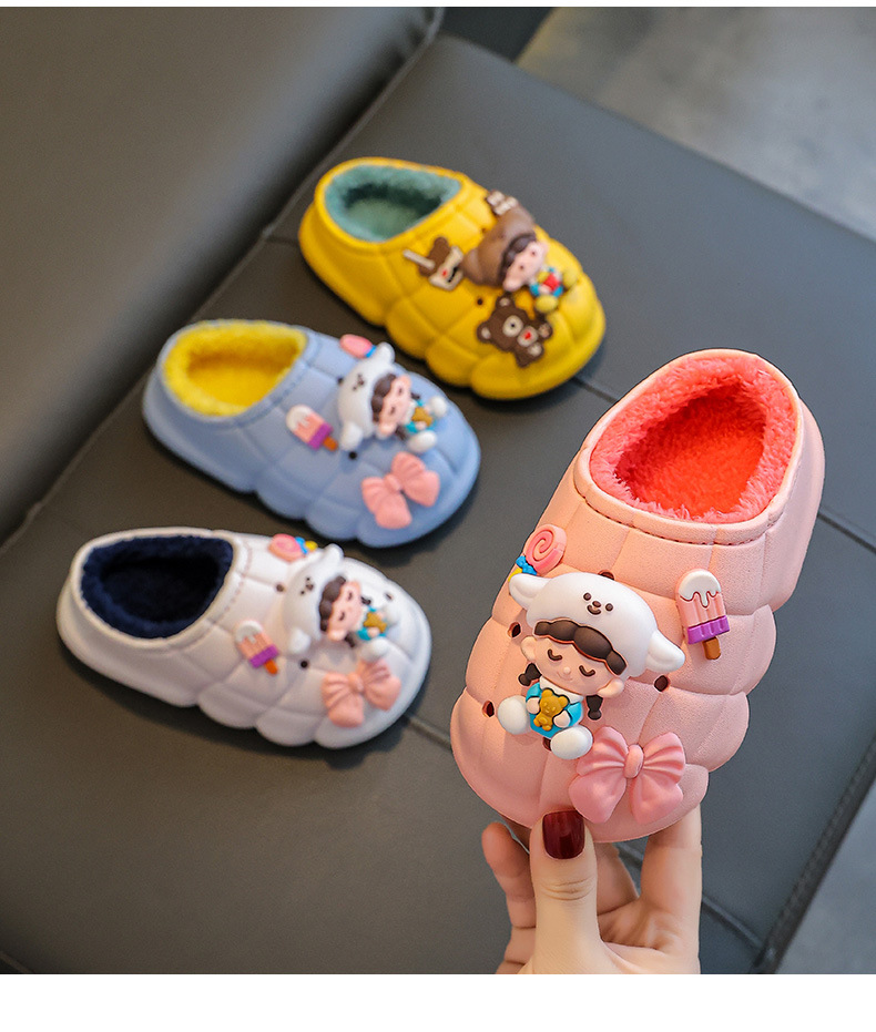 Bambini in inverno, ragazzi e ragazze, caldi neonati di peluche di età compresa tra 1 e 3 anni, borse per bambini impermeabili e pantofole di cotone_voghion.com
