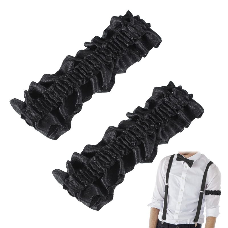 20S Roaring Style Men's Shirt Armband Cuffs Anti-Slip Arm Fixation Belt for 1920S Party Lp008