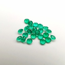 天然绿玉髓祖母绿色 净体圆形玛瑙戒面1.0mm~3.0mm高品质尖底配石