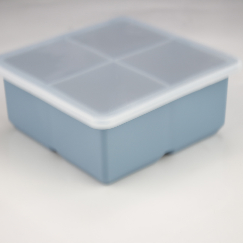 Blue 4-piece ice tray-with lid