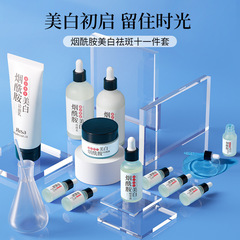 Jilinsha Niacinamide Whitening and Spot Removal Set of 11 - Hydrating Moisturizing Spot Fading and Skin Brightening Gift Box