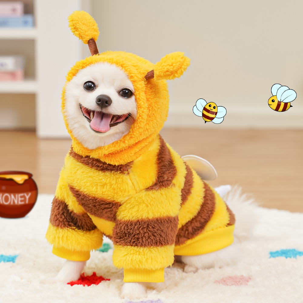 Dog cat clothing, autumn winter pet supplies, can be used pull bees and add plush to transform clothes_voghion.com