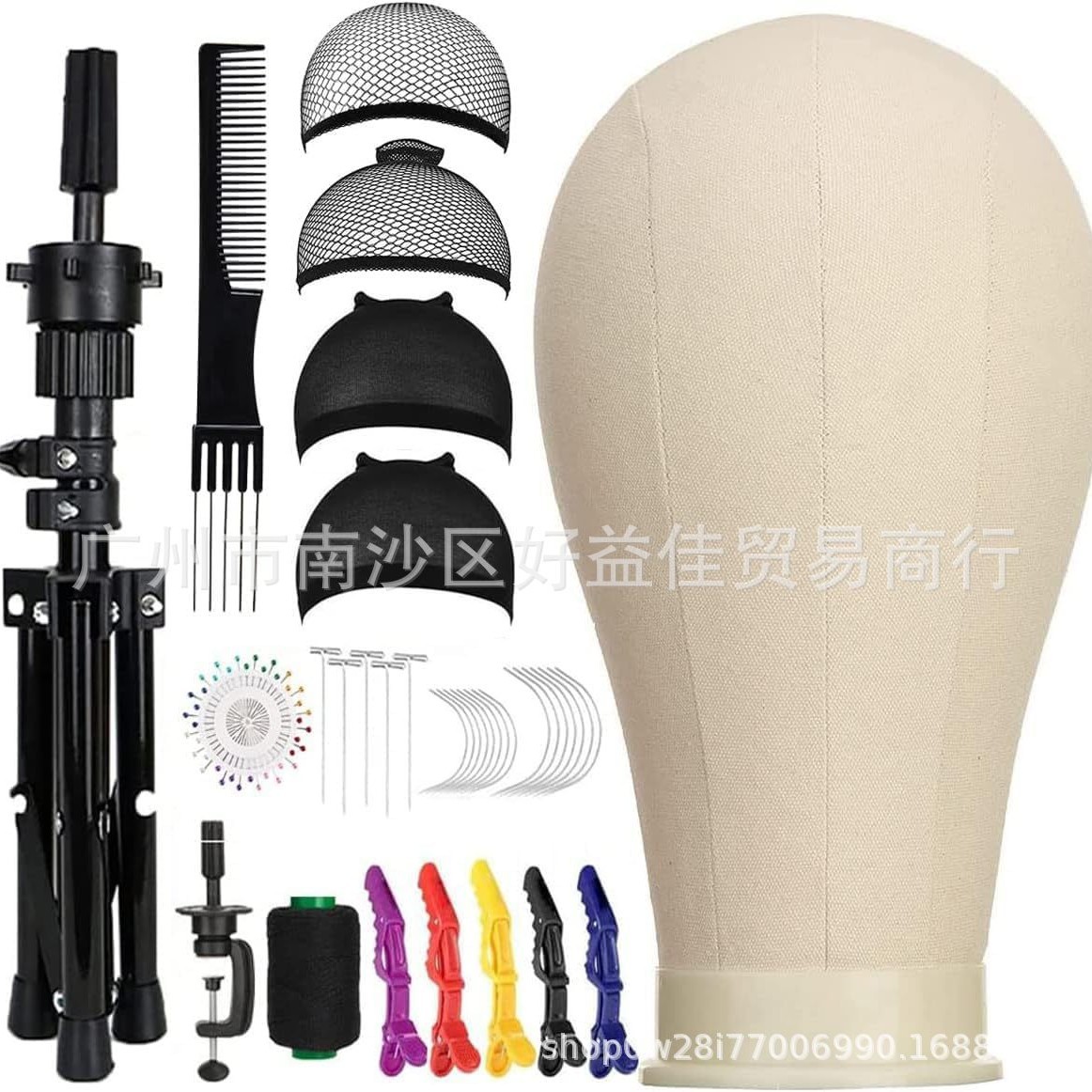 头模支架假发假人头三脚架 帆布头迷你黑小支架  85件套 跨境热卖