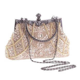 Vintage Heavy Craft Beaded Embroidery Bag Evening Wear Portable Evening Bag Classic Cheongsam Matching Bride Bag Bride Bag 1203