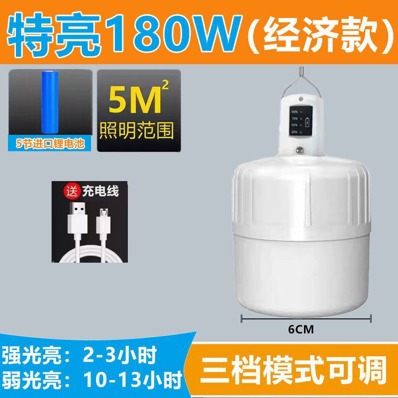 Lámpara de emergencia de apagón mercado nocturno puesto móvil recargable lámpara inalámbrica lámpara doméstica camping lámpara LED superbrillante fábrica de bombillas comercio exterior