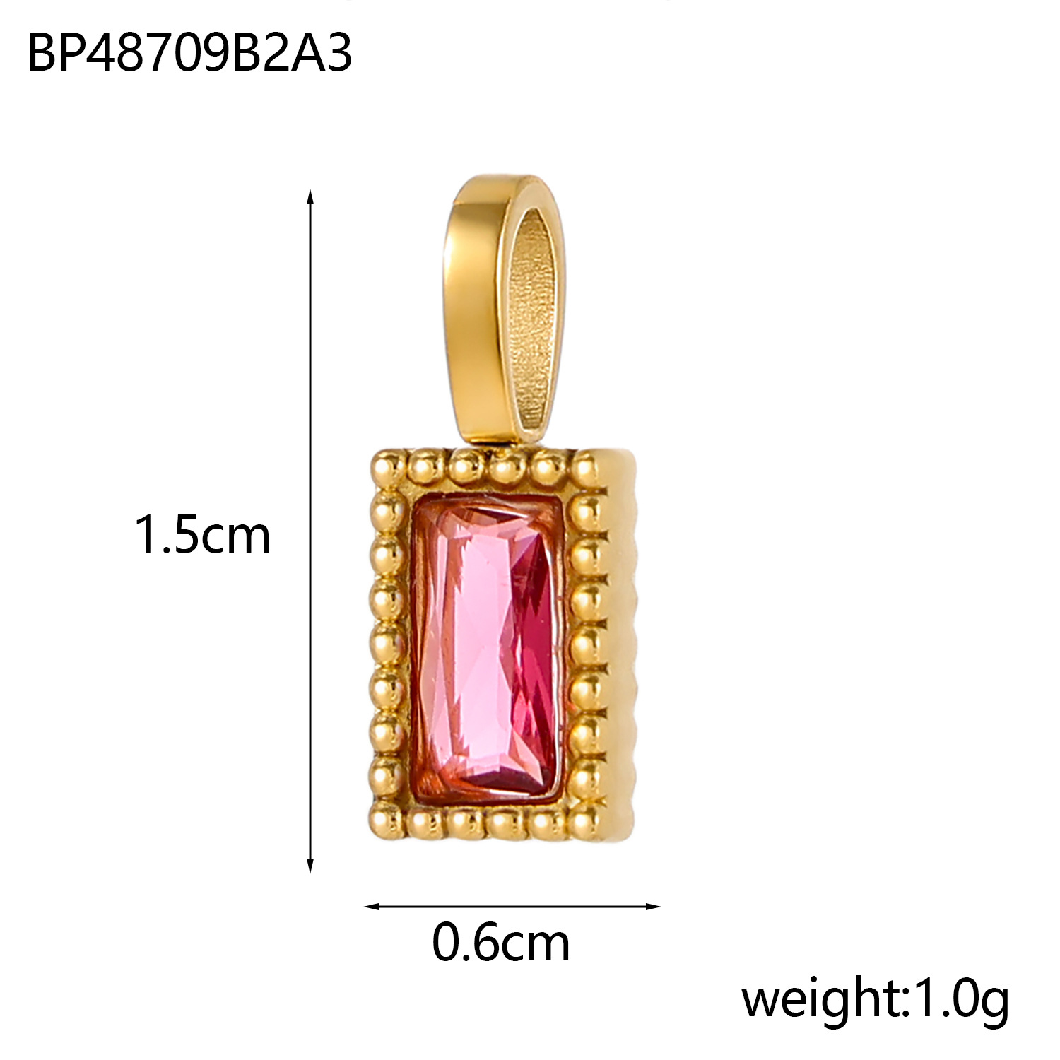 2g Weight Pendant Jewelry Making Type 6 * 15mm Jewelry Making Size Zircon Inlay Material DIY Jewelry Accessories Classification 1 Piece Quantity 304 Stainless Steel Material Rectangle Pattern Inlay Design Shiny Style 1 Piece 6 * 15mm 304 Stainless Steel Zircon Rectangle Pendant 4