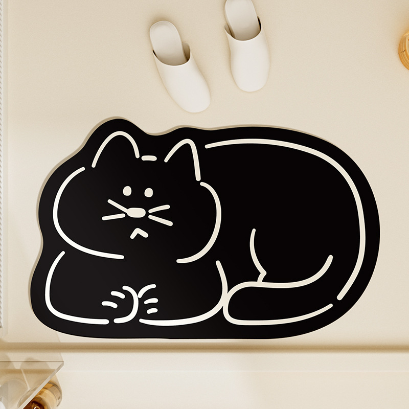 Bathroom Absorbent Diatom Mud Floor Mat Household Toilet Door Absorbent Quick-drying Foot Mat Dirt-resistant Wear-resistant Floor Mat