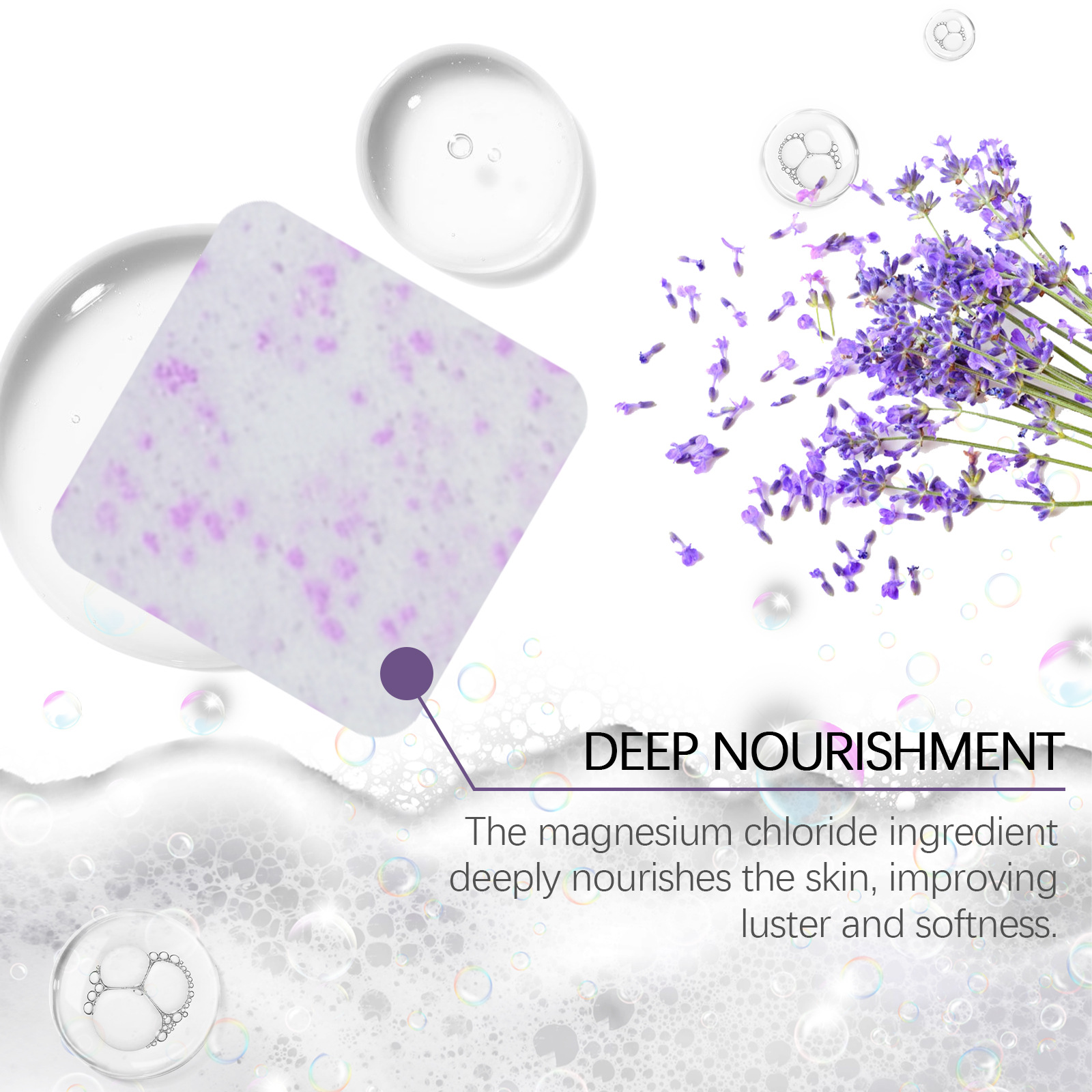 Levandų eterinio aliejaus ir magnio vonios tabletės, drėkinančios ir drėkinančios, valončios kūno odą, gaivinančios ir kvepiančios_voghion.com