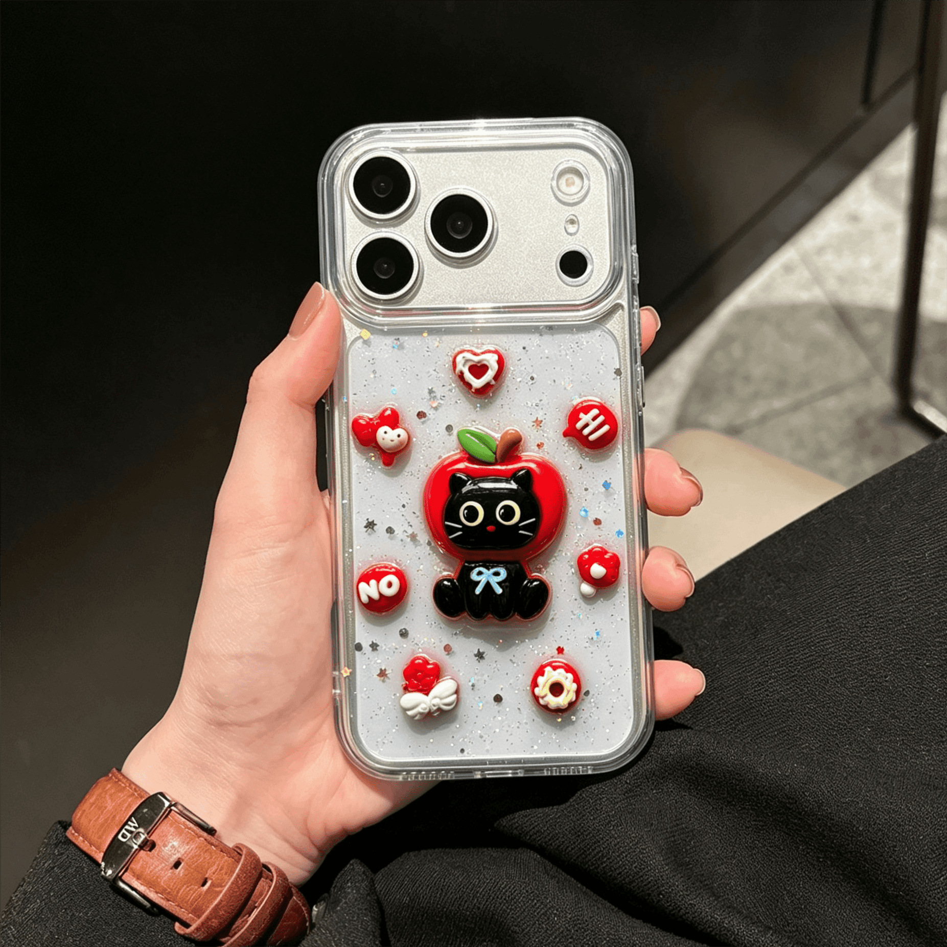 Y2K红苹果猫咪适用苹果18promax手机壳iPhone17pro可爱16/15新款X
