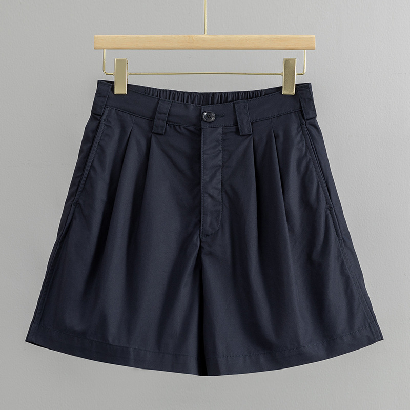 Japanese-Style 45 Original Workwear Barn-Style Elastic High-Waisted Japanese-Supplied Satin Cotton Twill Texture Casual Shorts Japanese-Style 45 Original Workwear Barn-Style Elastic High-Waisted Japanese-Supplied Satin Cotton Twill Texture Casual Shorts