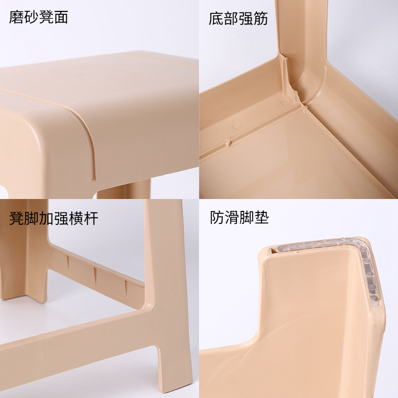 Simple Joy Home Thick Plastic Stool Dining Room Chair Living Room Adult Square Stool Nordic Style Bench Wholesale