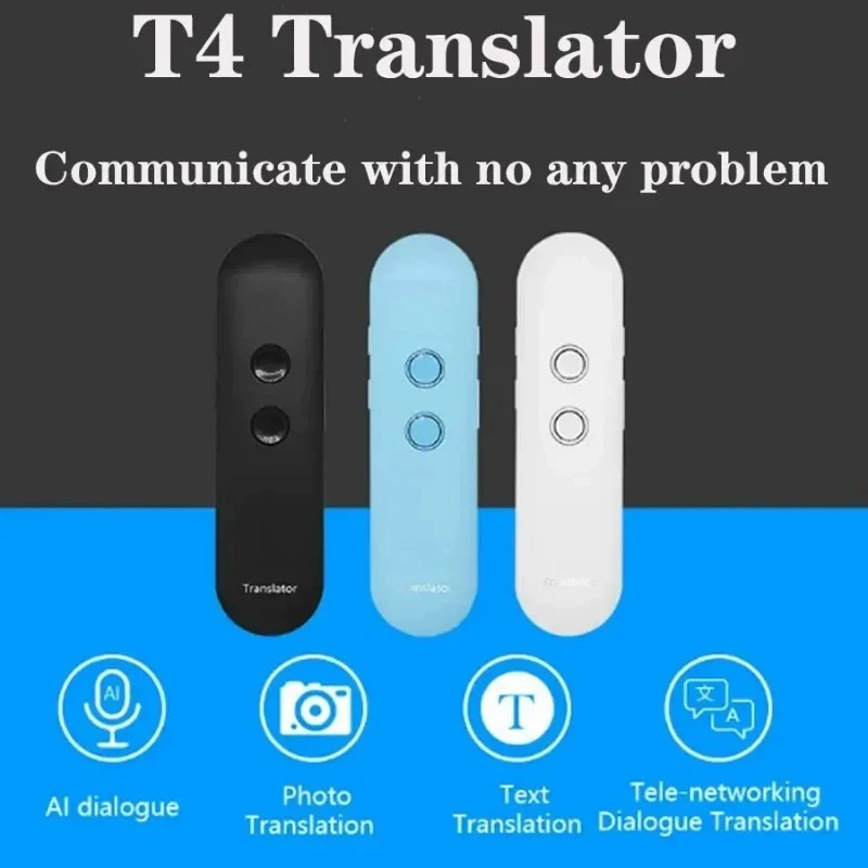 T4 Smart Voice Photo Translator 97 языков Поддержка перевода в реальном времени Удаленный перевод за границей Путешествия удобный гаджет
