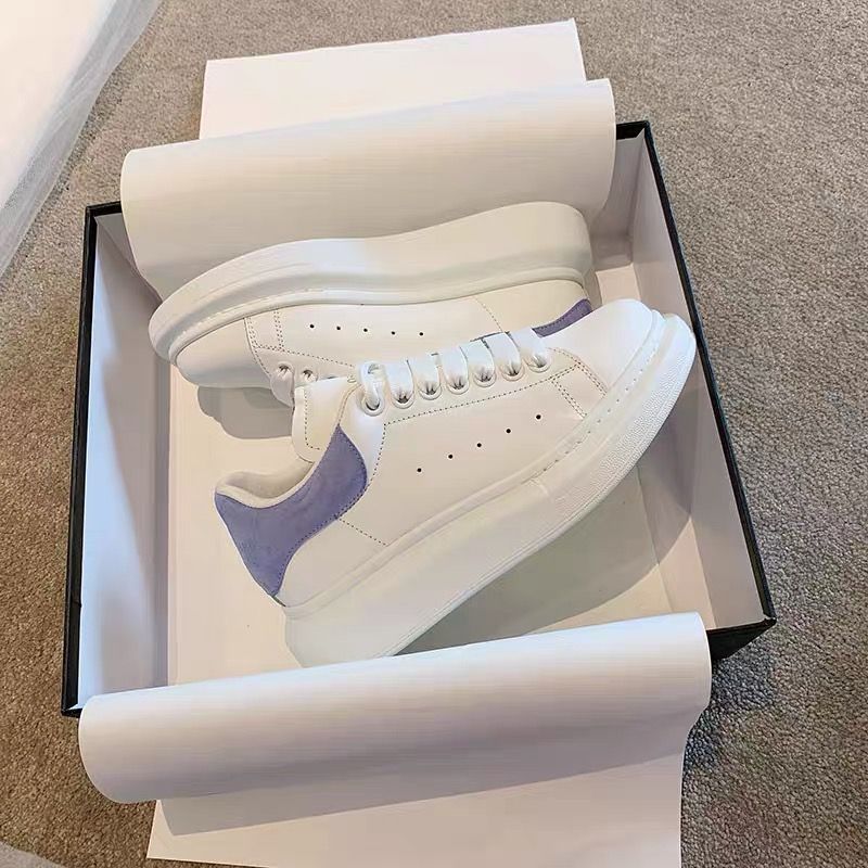 Baskets plateforme blanches femme en cuir véritable casual_voghion.com