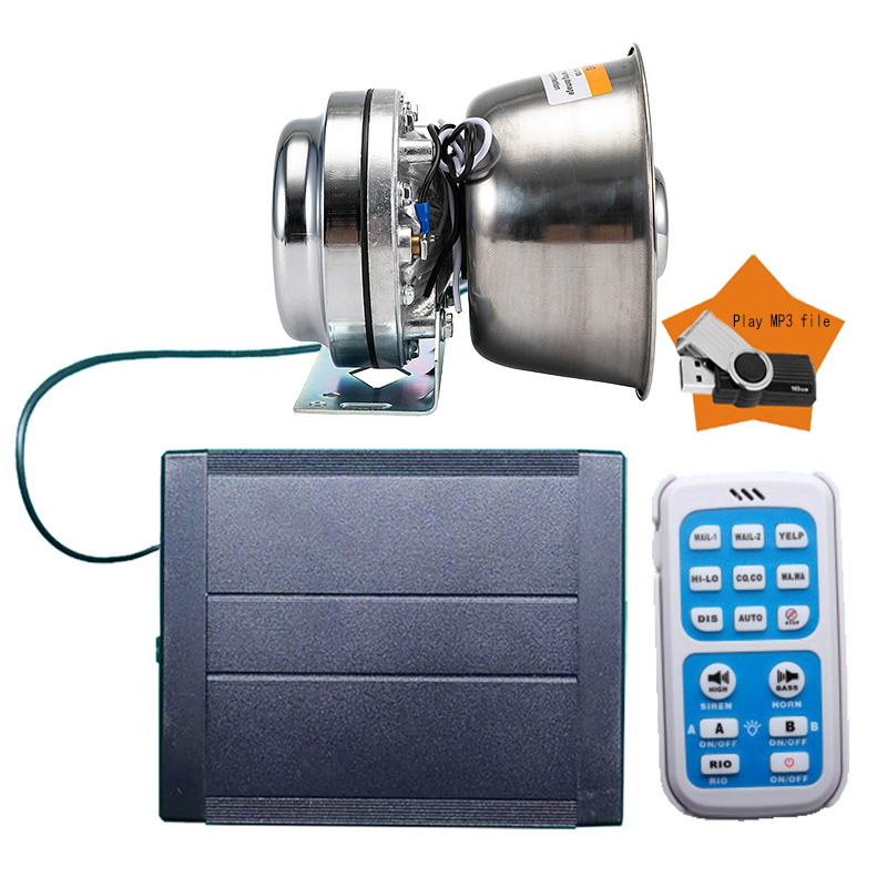 Vehicle-Mounted Alarm Siren Mp3 Loudspeaker 12V High-Pitched Remote Control Siren As920Bh-Mp3+ Stainless Steel Speaker