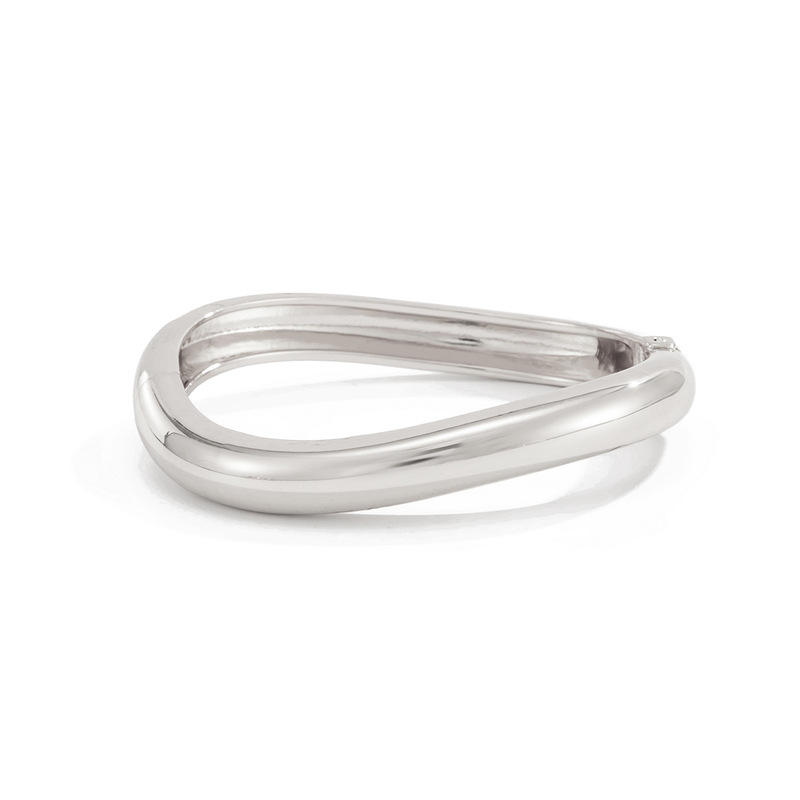 欧美跨境饰品 时尚感水滴光面开口手镯 几何个性波浪手环bracelet|undefined