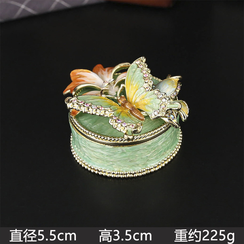 樱花蝴蝶珐琅首饰盒求婚订婚结婚三金戒指盒感小众轻奢礼物|undefined