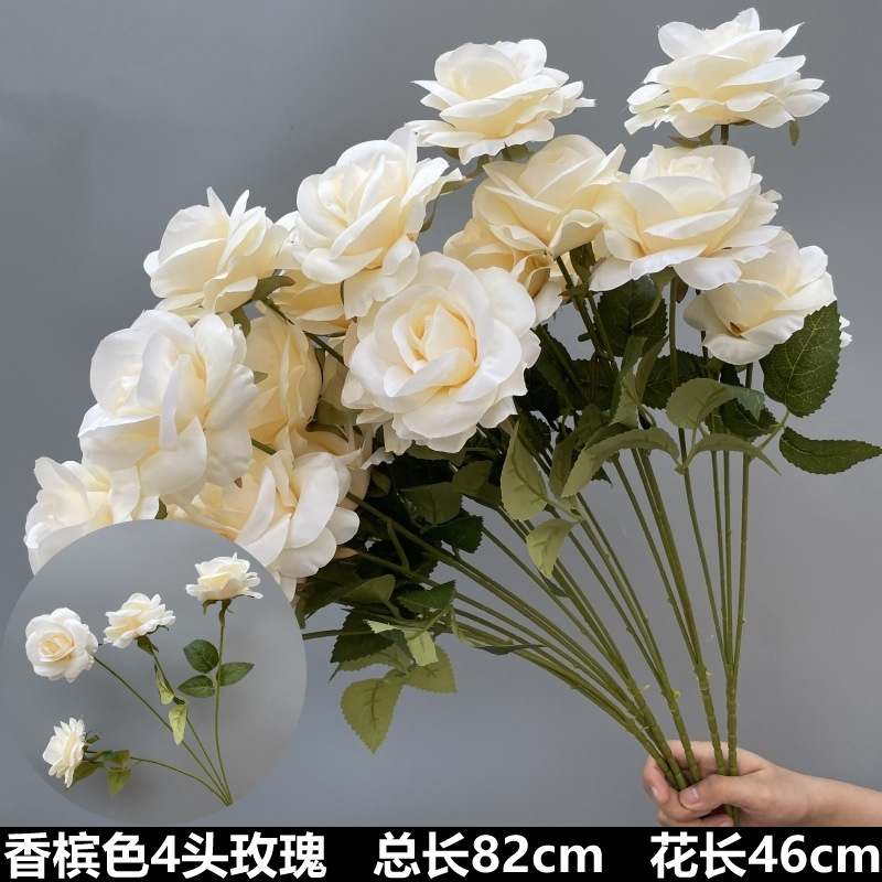 シャンパン色の結婚式の花の花の花の材料の結婚祝いの装飾の花の講堂の装飾の花のプラスチックの花の道は花の造花を導いています。|undefined