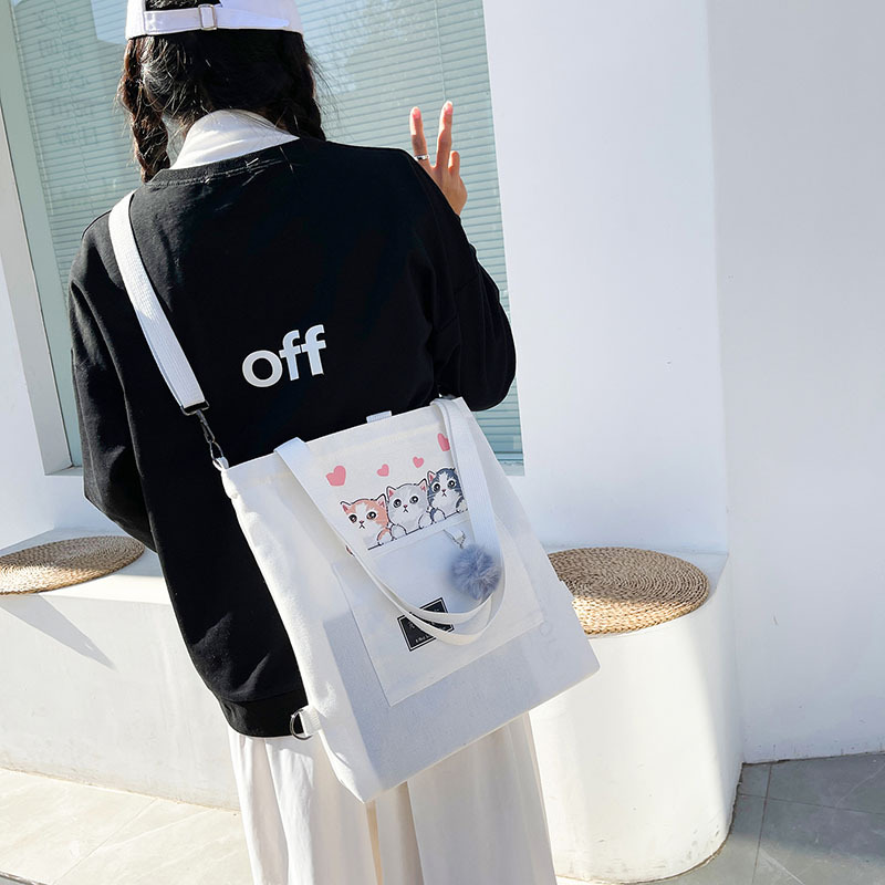 Large-capacity canvas bag 2024 new style fashionable and trendy student class bag, Korean-style simple tutorial bag, one-piece consignment undefined