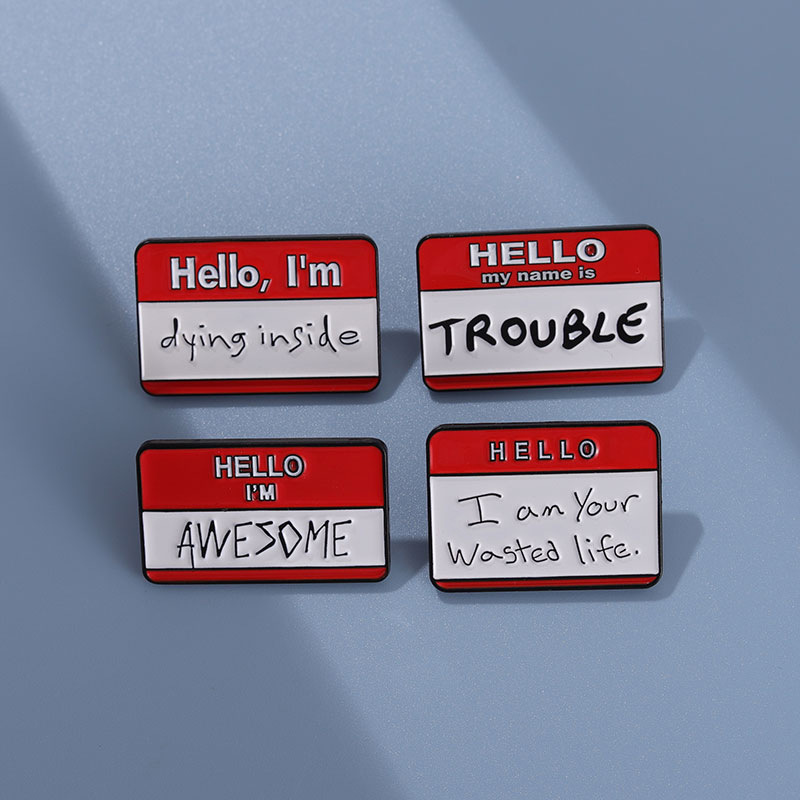 Streetwear Pin Geometric Letter Alloy Stoving Varnish Unisex Brooches display picture 3