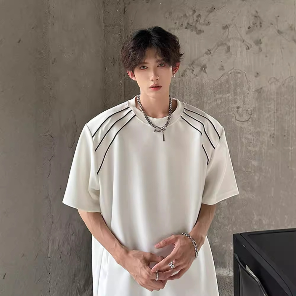 American Short-Sleeved T-Shirt Men's Summer Simple Trendy Brand High Street Design Sense Hairstylist Niche Loose Casual Half-Sleeved Export