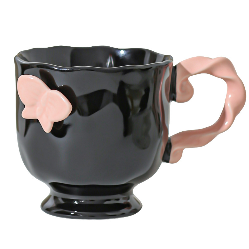 Taza de mariposa tridimensional de diseño de personalidad retrógrado medieval taza de café de chicas taza de marca regalo de bodas de compañía