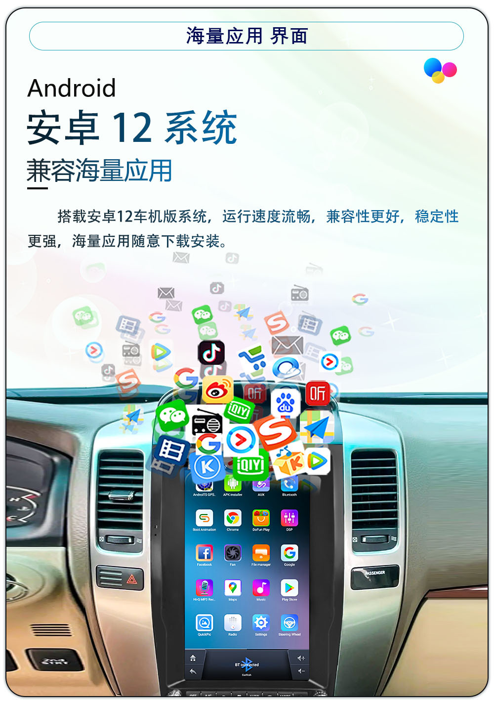 Suitable for 02~09 Toyota Prado 13.6inch Central Control Android Large Vertical Screen Carplay Car Navigation All-In-One Device